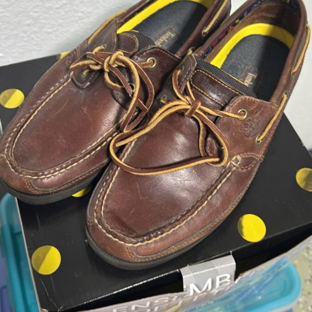 Timberland Dark Brown Leather Boat Shoes